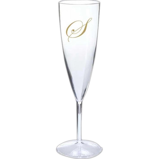 6 oz Champagne Flute Clear White Black