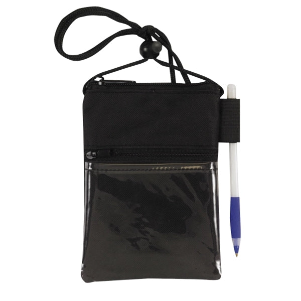 Dual Zipper Pocket Badge Holder/Passport Pouch