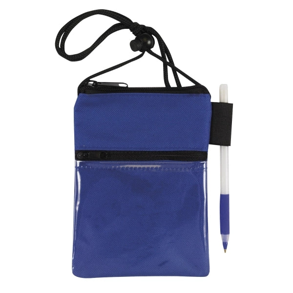 Dual Zipper Pocket Badge Holder/Passport Pouch