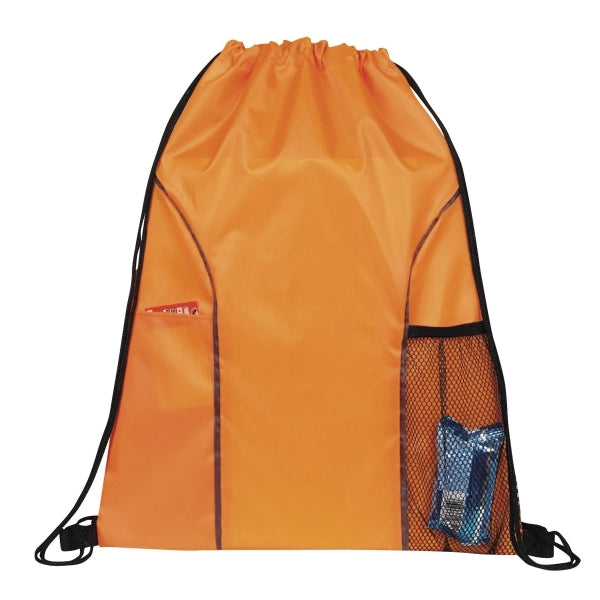 Dual Pocket Drawstring Backpack