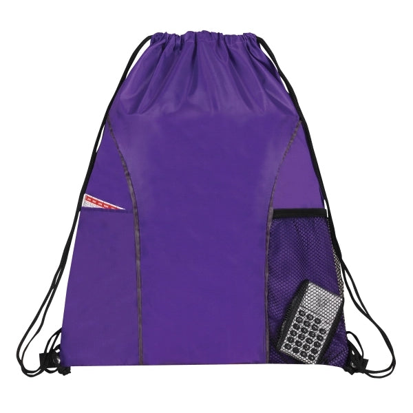Dual Pocket Drawstring Backpack