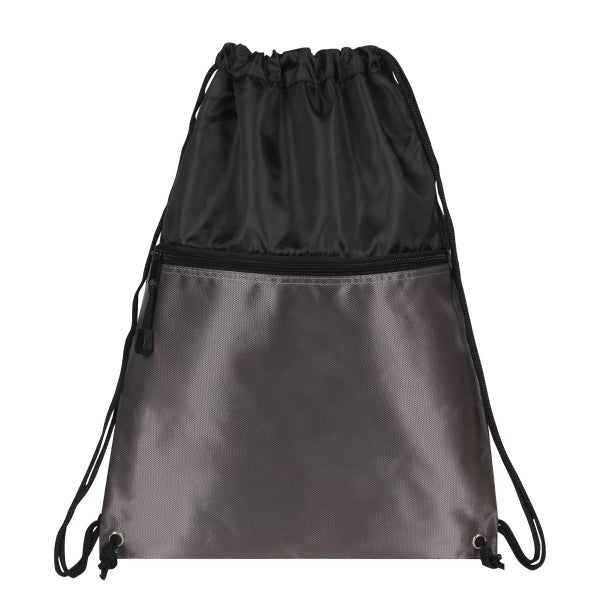 Drawcord Backpack With Zipper Pocket