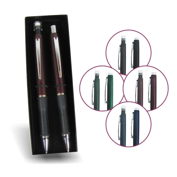 Ballpoint Click Pen & Mechanical Pencil Gift Set in Box