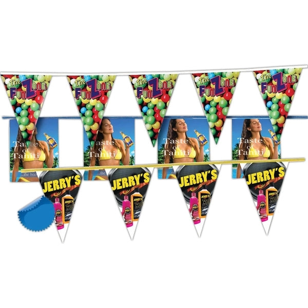 4 Color Process 30 ft Triangle Pennant - One Sided Print