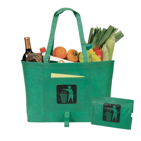 Eco-Green Fold-Up Shopping Tote