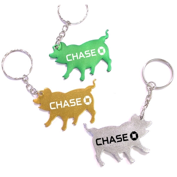 Pig shape bottle opener key chain