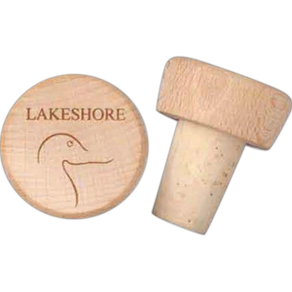 Beechwood Top Bottle Cork - Two on a Card
