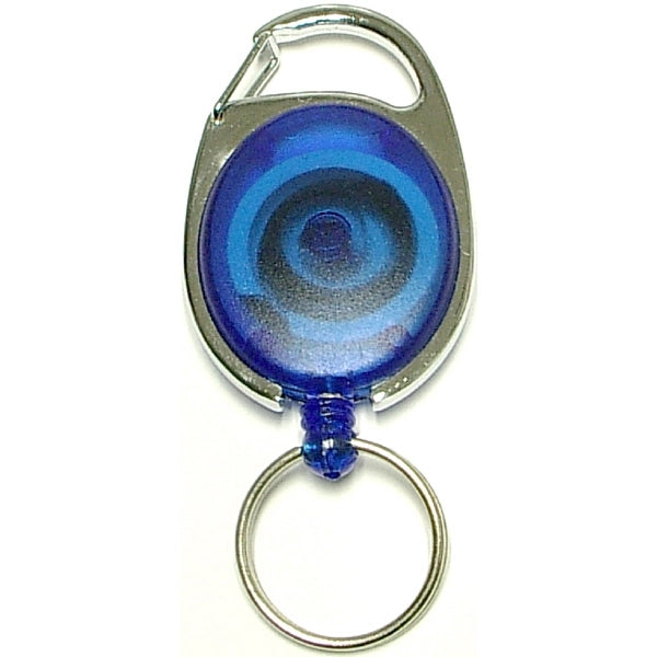 Oval Shape Retractable Key Holder with Carabiner Clip