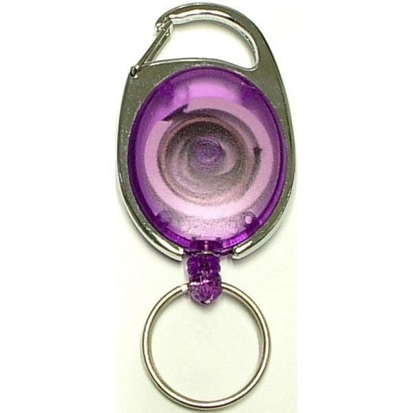 Oval Shape Retractable Key Holder with Carabiner Clip