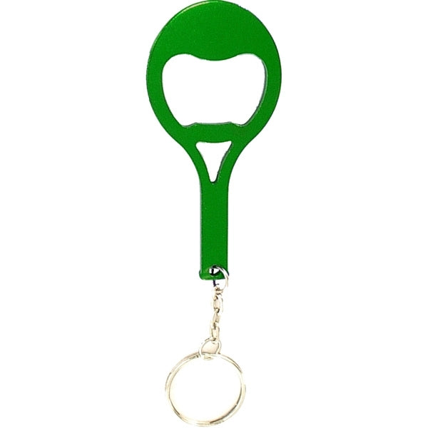 Tennis racket shape bottle opener key chain