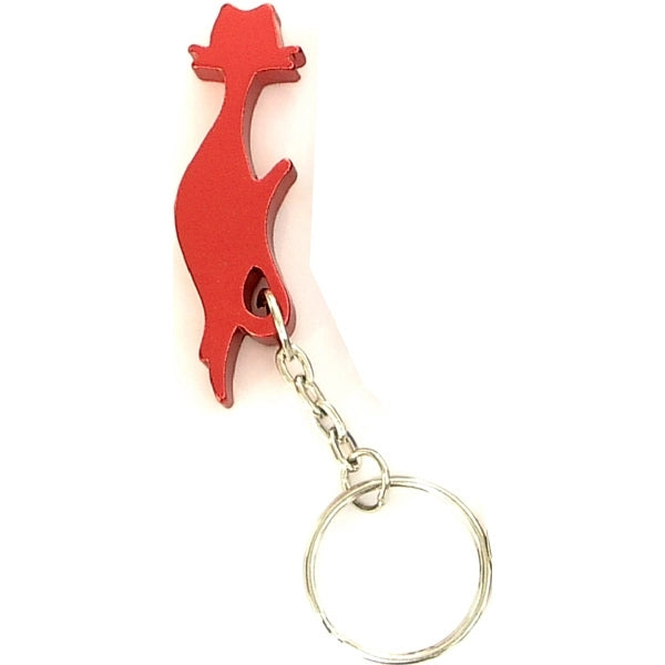 Cat shape bottle opener key chain