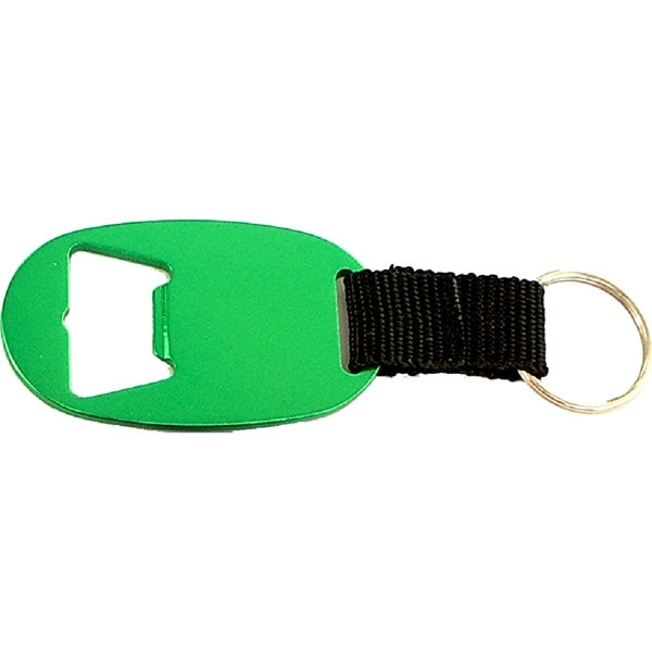 Jumbo size oval bottle opener key chain