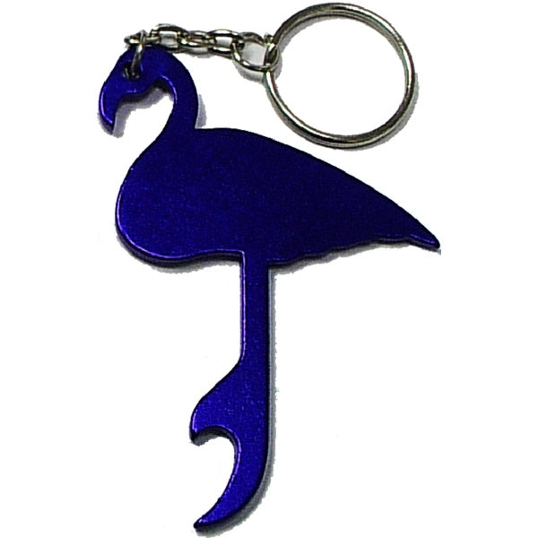 Flamingo shape bottle opener keychain
