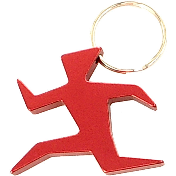 Runner shape bottle opener key chain