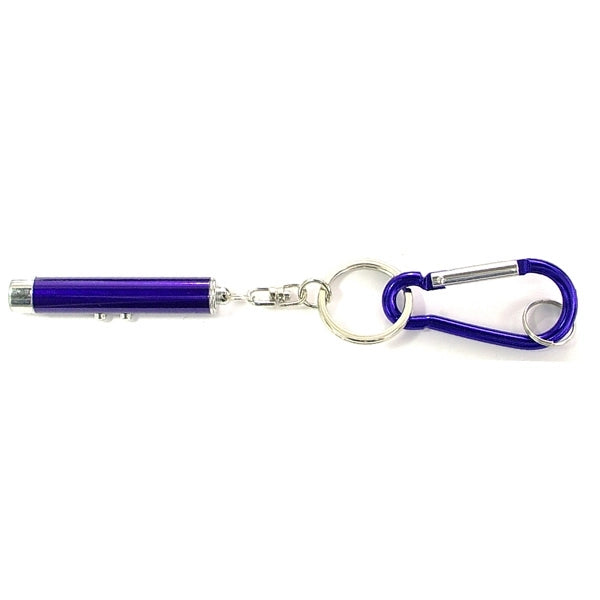 Dual function laser pointer and LED flashlight keychain