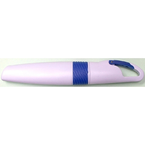 Highlighter pen with carabiner clip