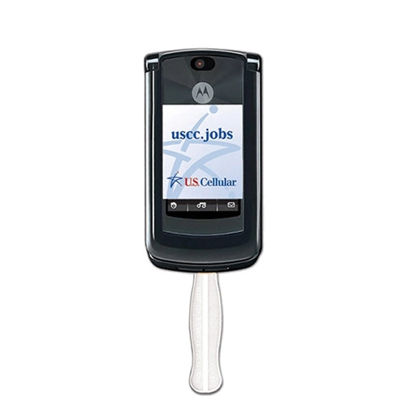 Cell Phone Sandwiched Hand Fan Full Color