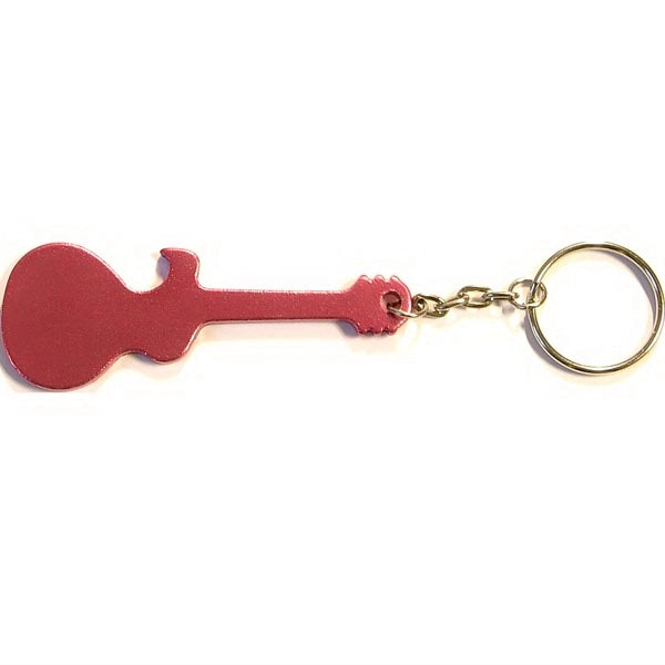 Guitar shape bottle opener keychain
