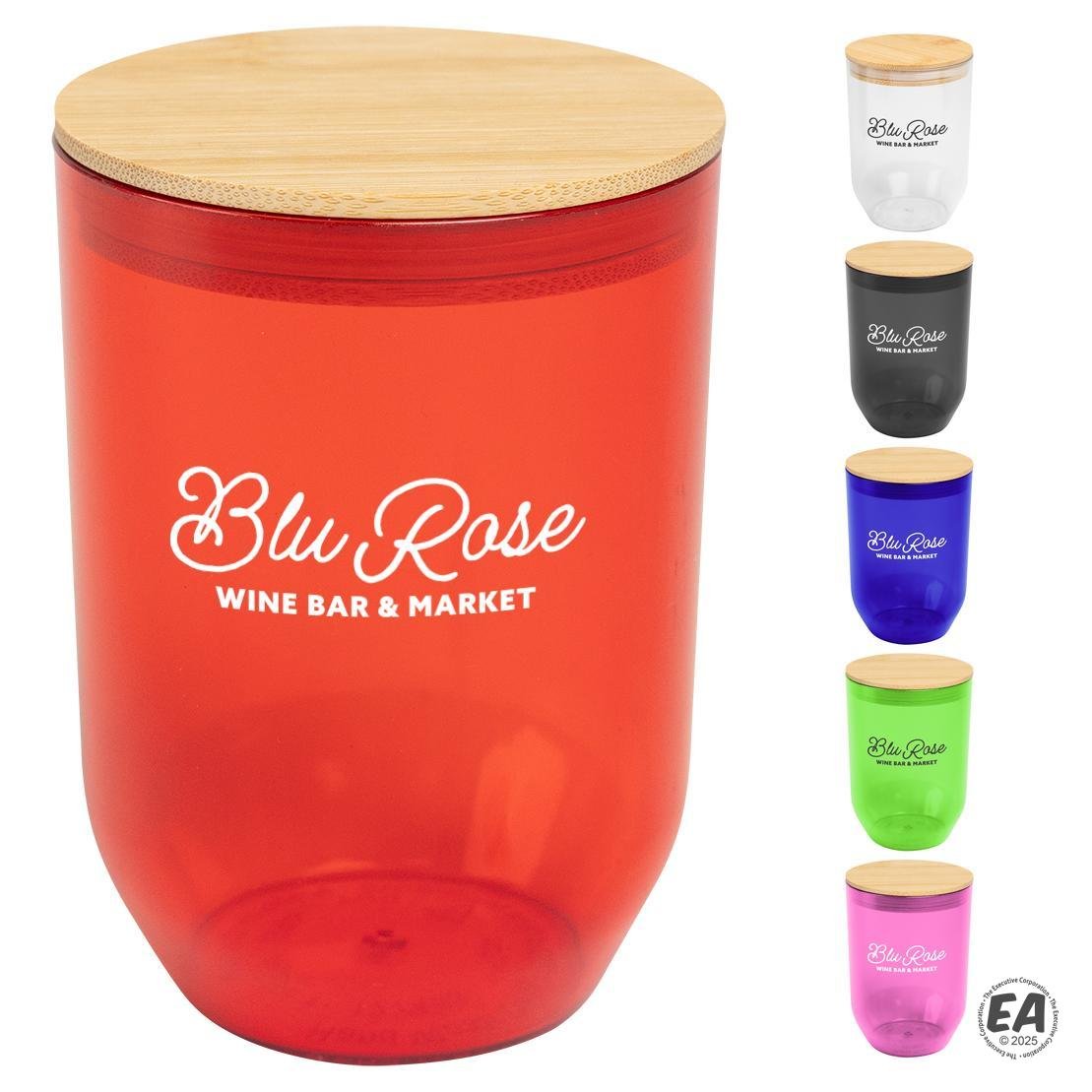 12 oz. Montrose rPET Wine Tumbler With Bamboo Lid