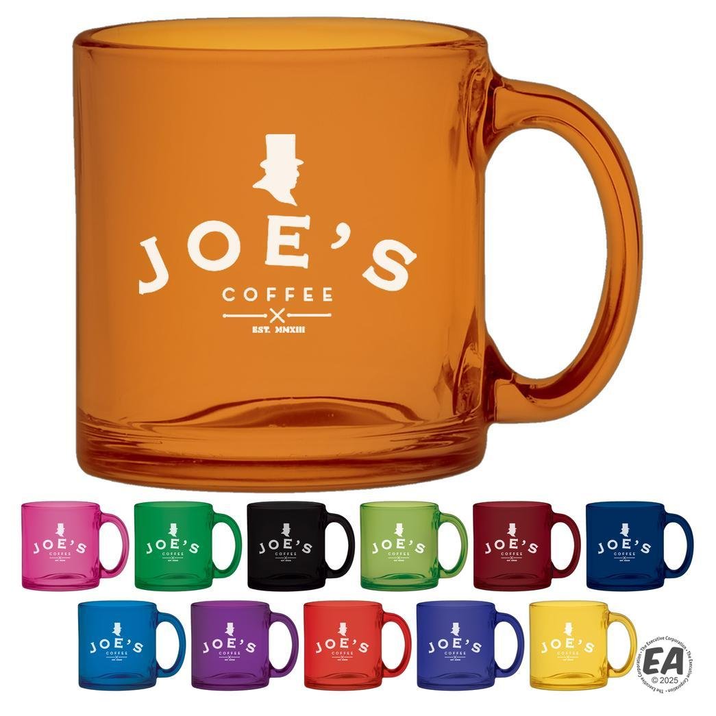 13 oz. Clear Glass Coffee Mug with Full Body Spray
