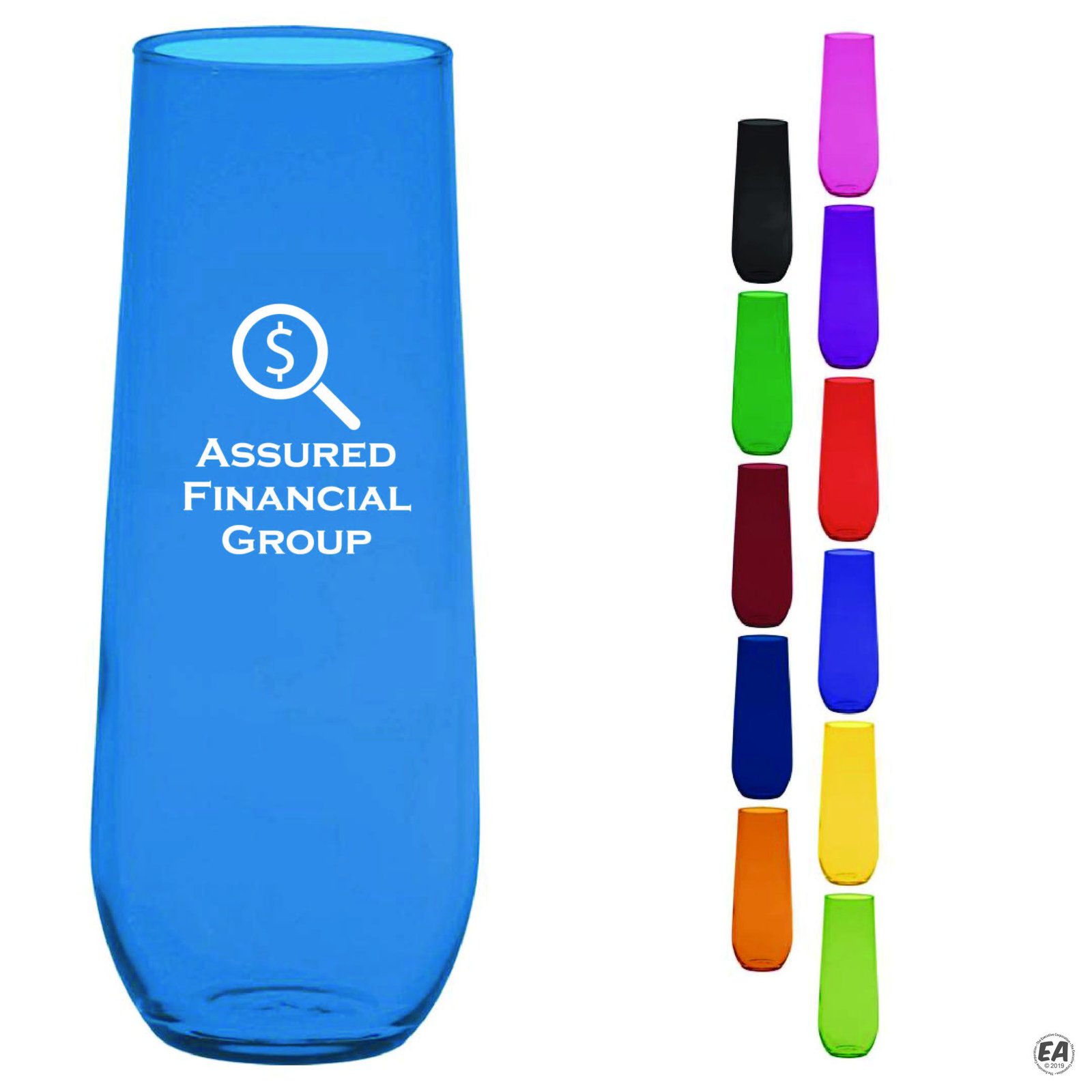 8.5 oz. Stemless Flute with Full Body Spray