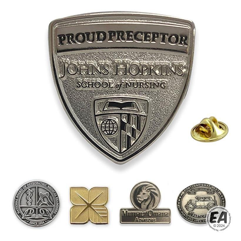 Die Struck Lapel Pins - 0.75" Dia. Custom Die Shape
