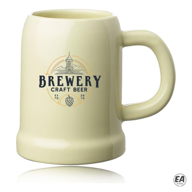24 oz. Beige Ceramic Beer Mug