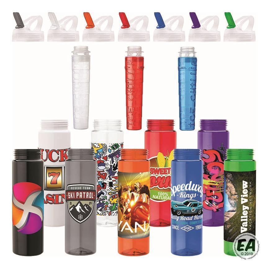 Sovrano KW2356 25 oz. PET Bottle with Flip Spout Ice Stick