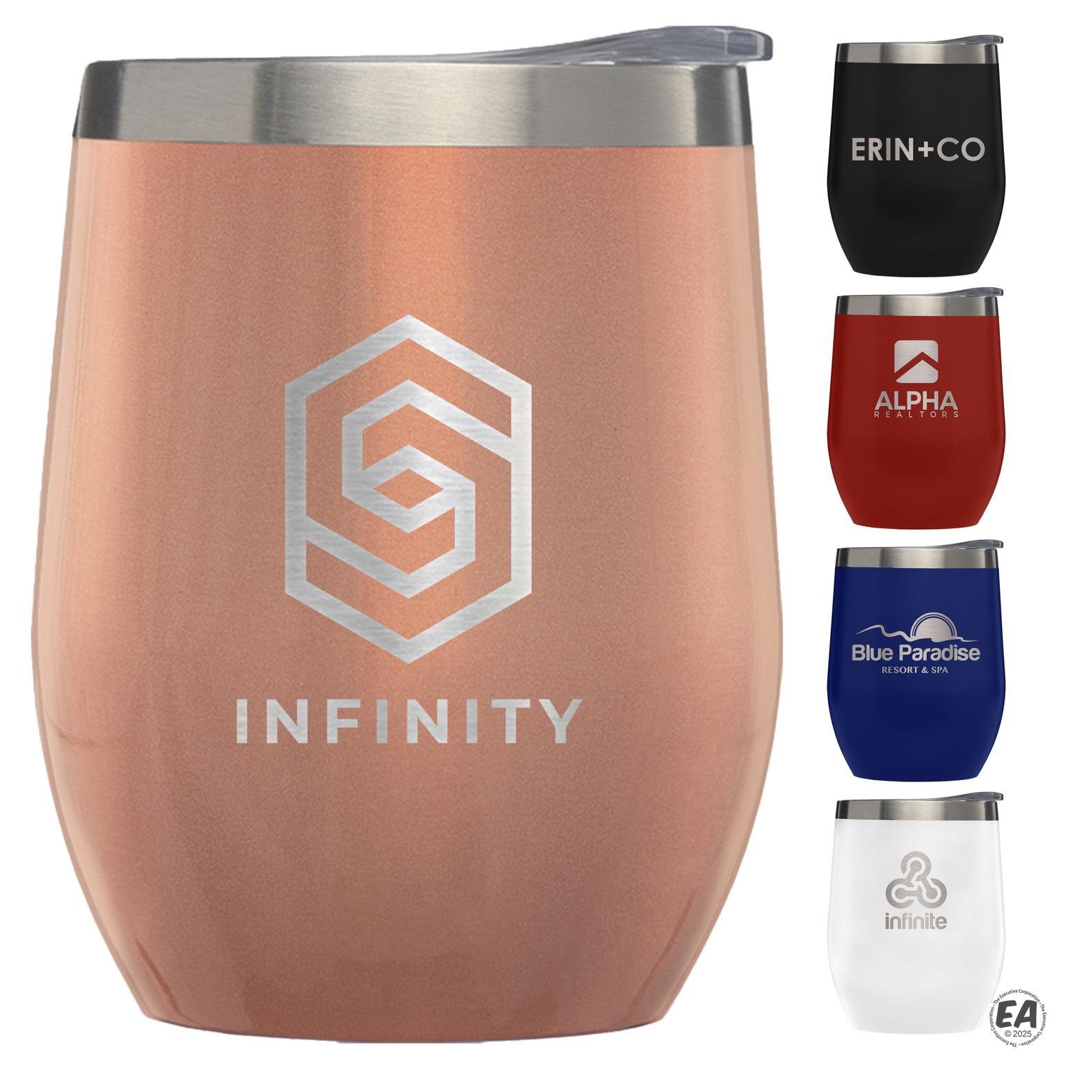 Escape 11 oz. Double-Wall Stainless Wine Cup - Laser Engraving