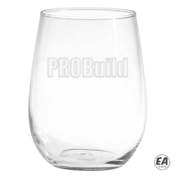 17 oz. Vina Stemless White Wine with Deep Etching