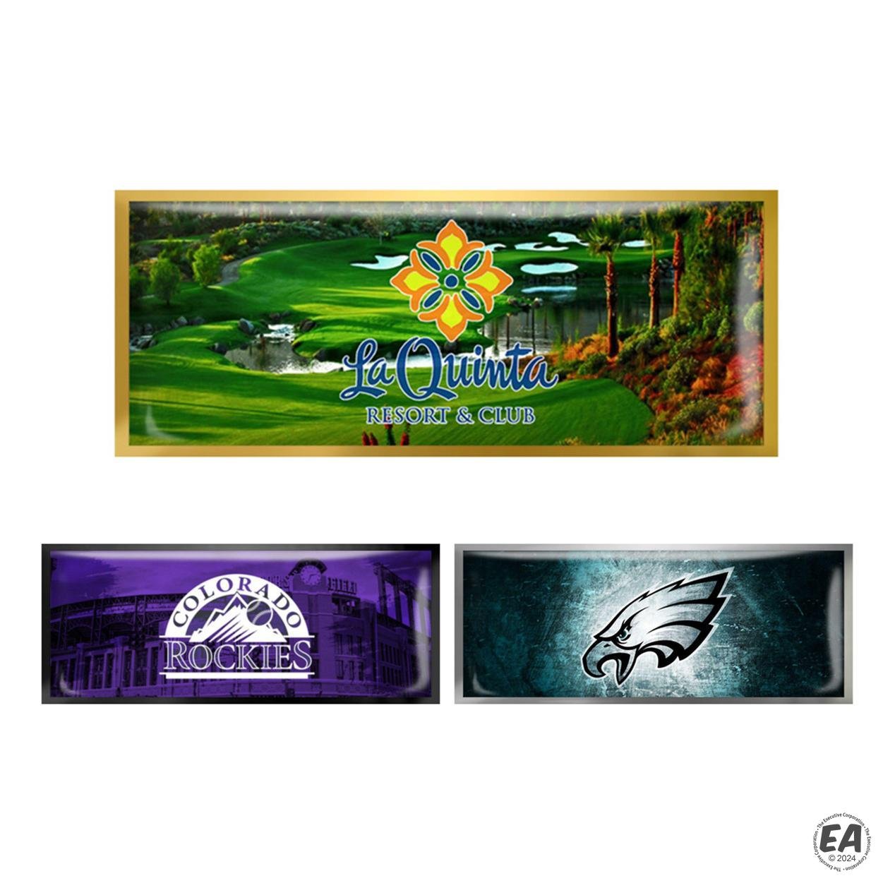 Full Color Epoxy Lapel Pins - Rectangle 1.25" x 0.50" - Quick Turn