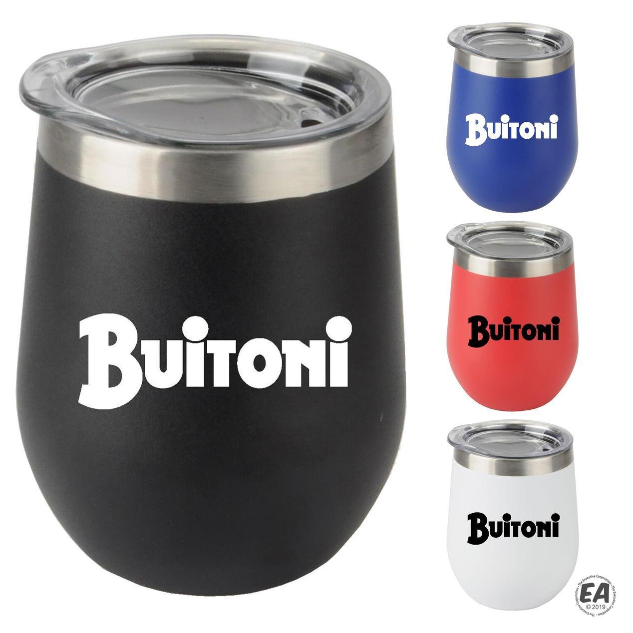 12 oz Stemless Wine Glass with Stainless Steel Band