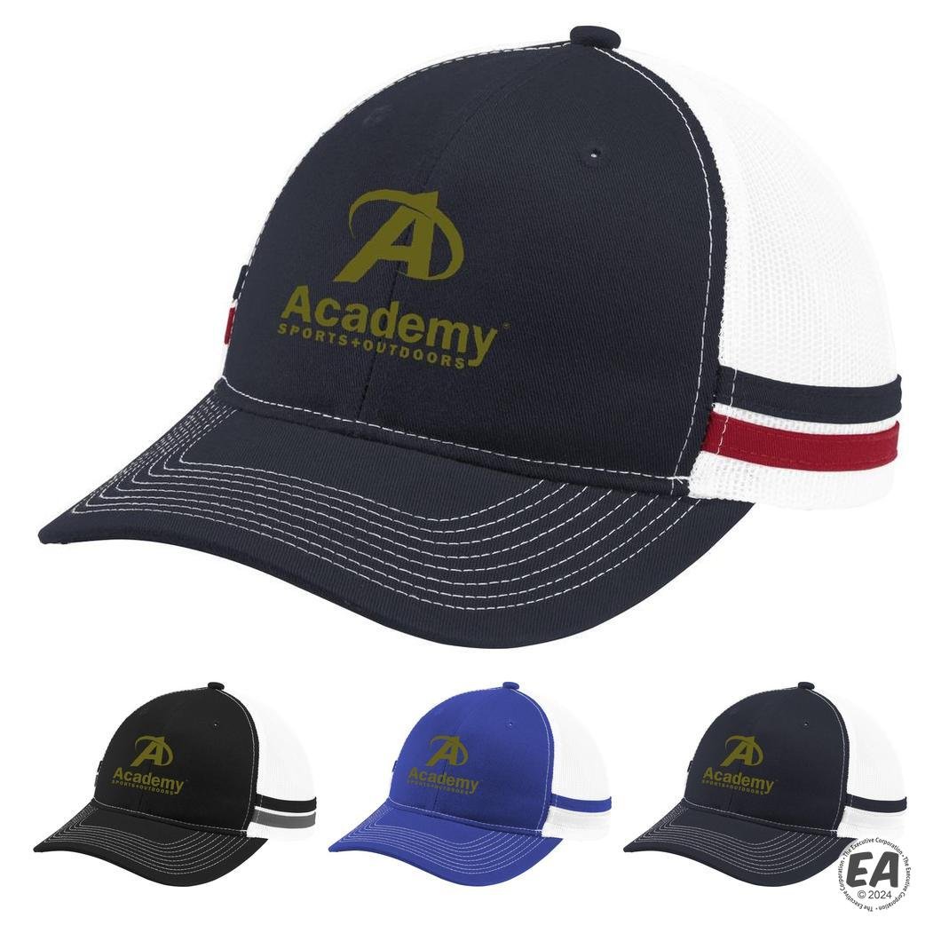 Port Authority C113 Two-Stripe Snapback Trucker Cap