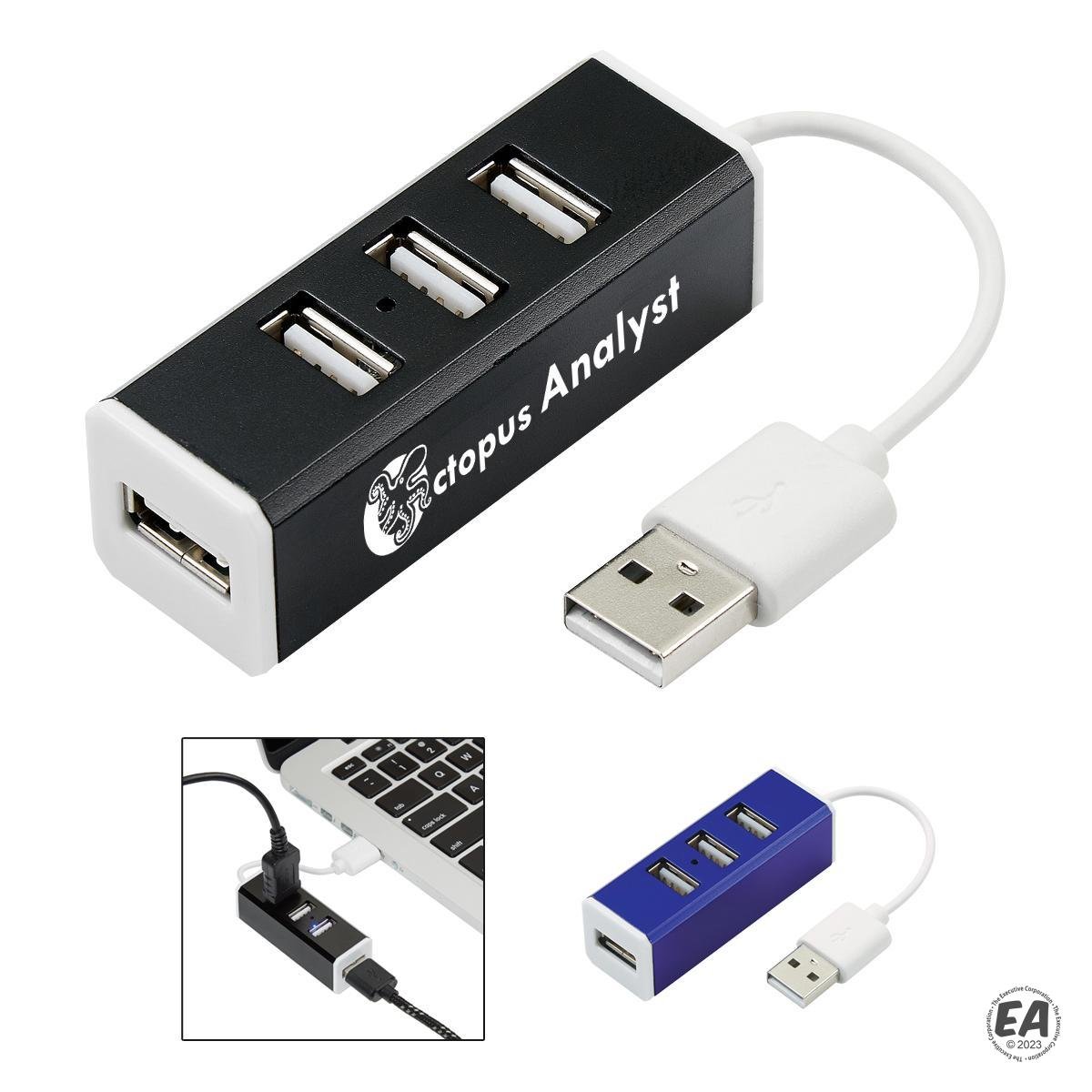 4-Port Aluminum USB Hub