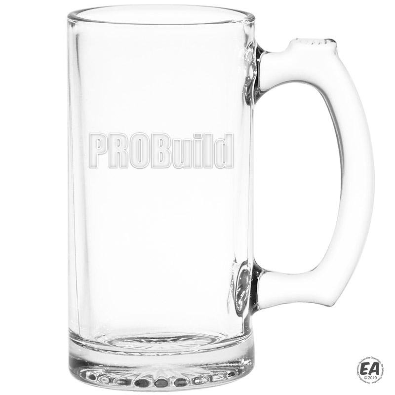 12.5 oz. Thumbprint Glass Tankard with Deep Etching