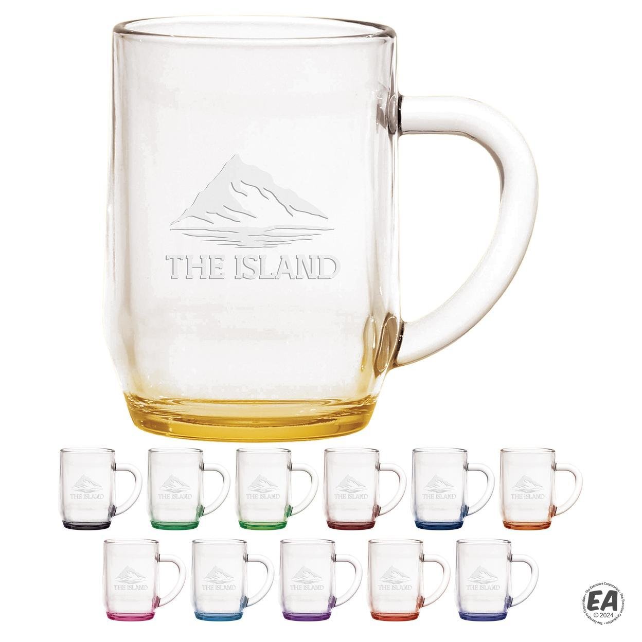 10 oz. Glass Haworth Coffee Mug with Deep Etching with Bottom Spray
