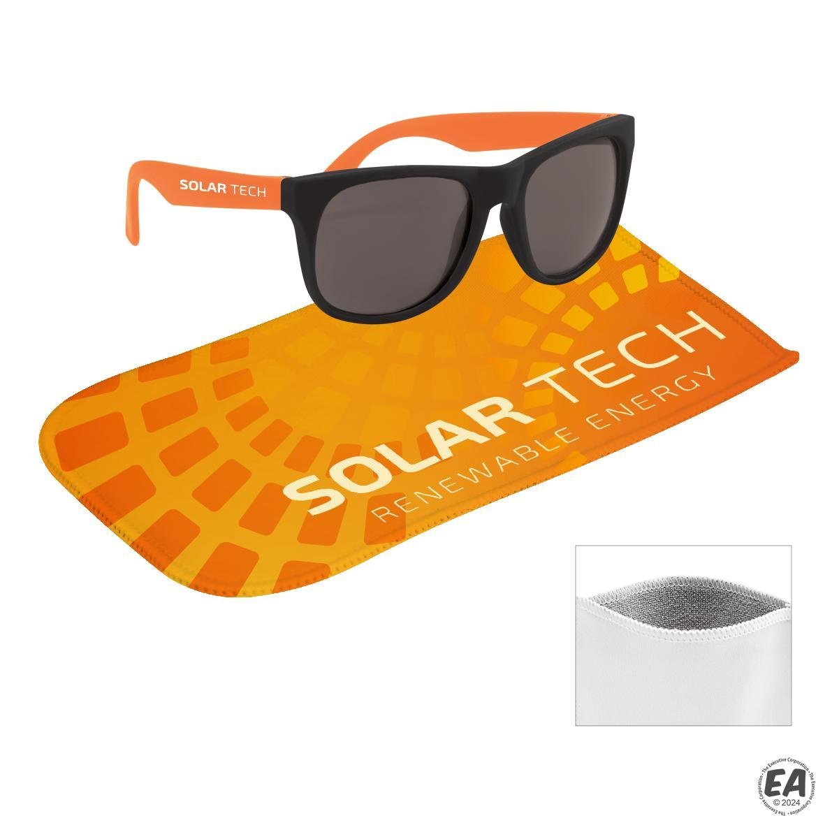 Rubberized Sunglasses With Rpet Microfiber Sunglass Pouch