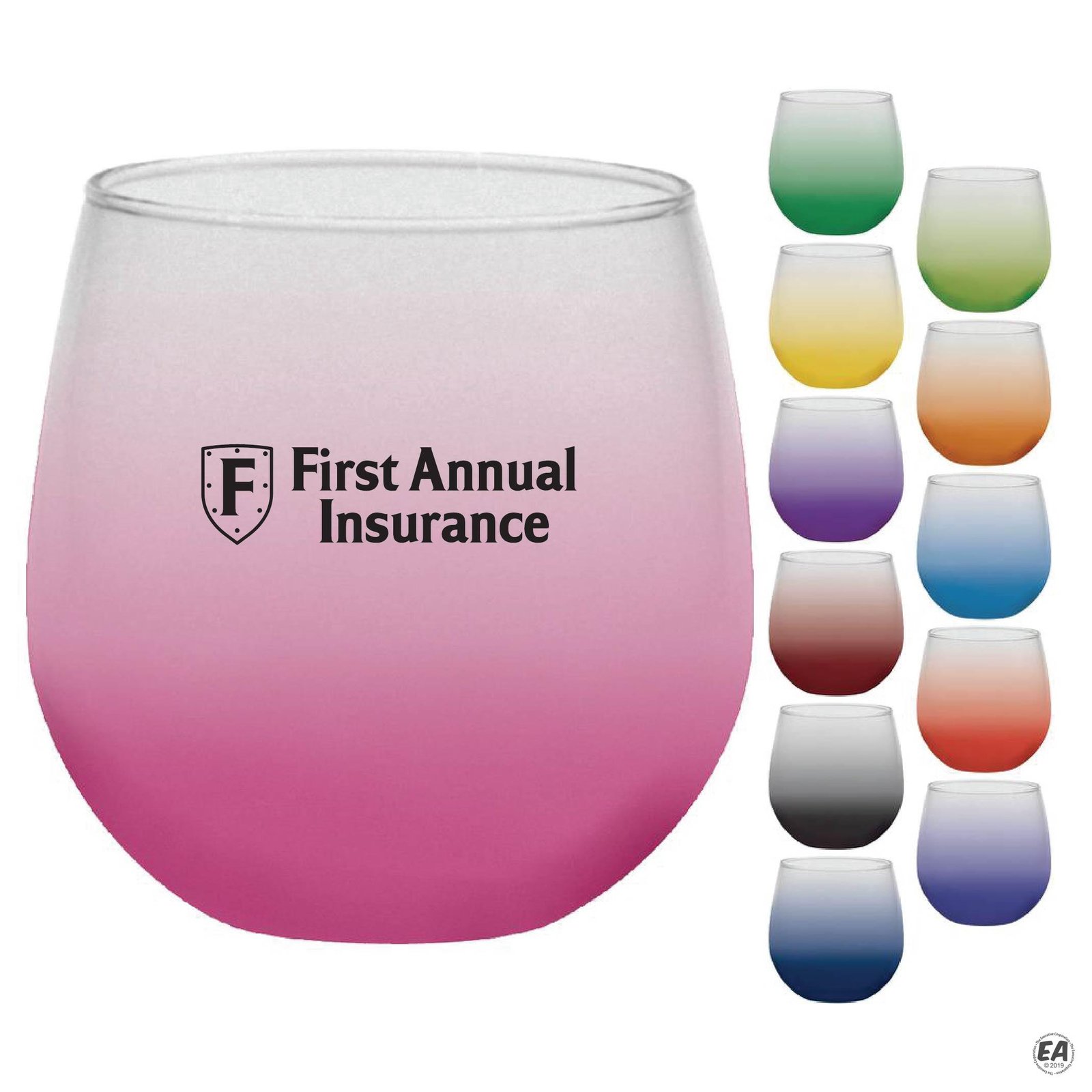 16.75 oz Stemless Red Wine Glass with Frosty Blend Spray