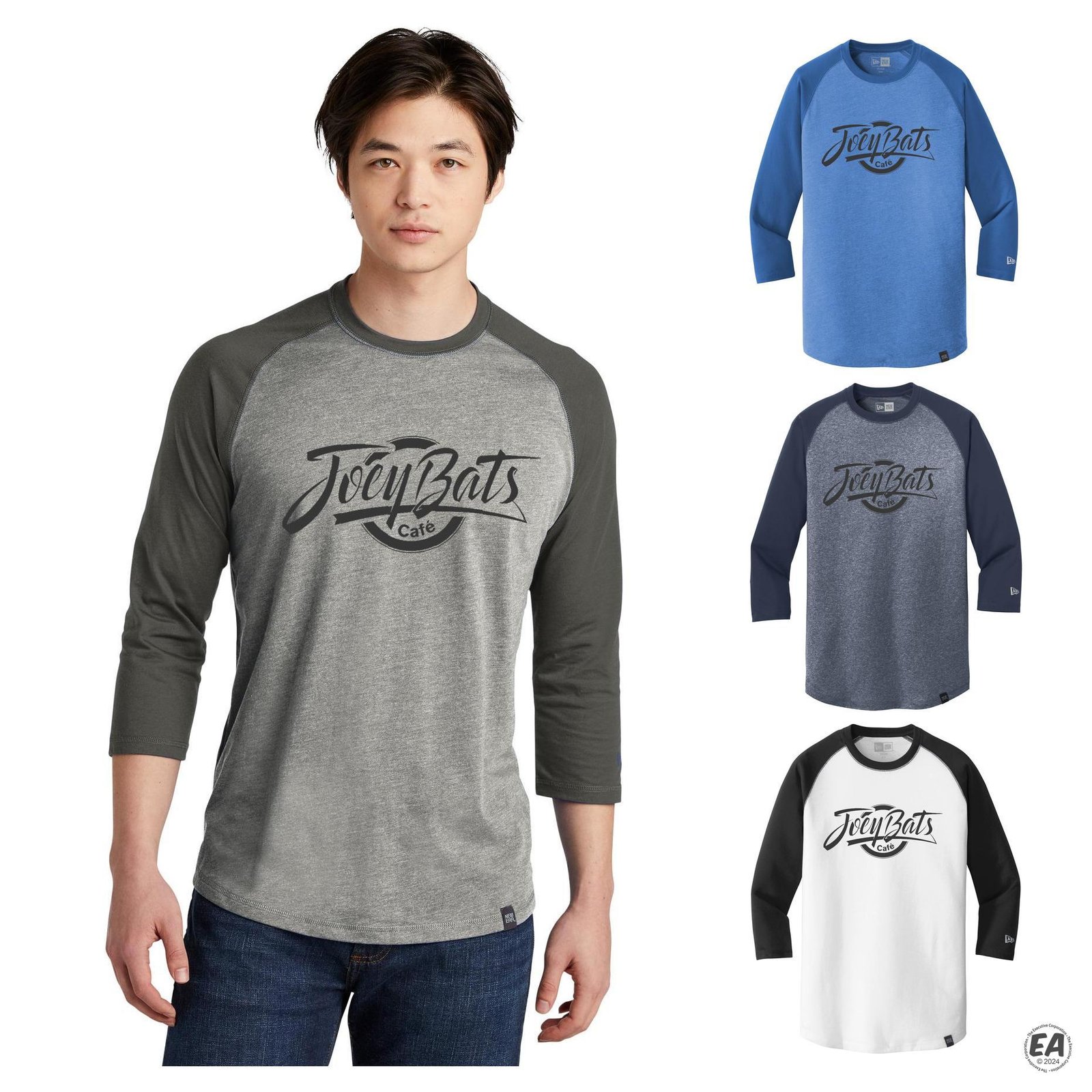 New Era NEA104 Heritage Blend 3/4-Sleeve Baseball Raglan Tee