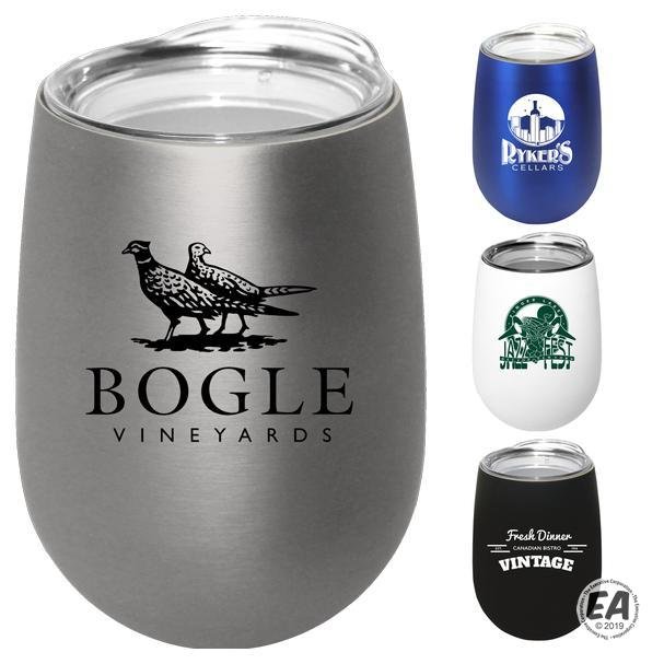 12 oz. Halcyon Stainless Steel Wine Glass with Acrylic Lid