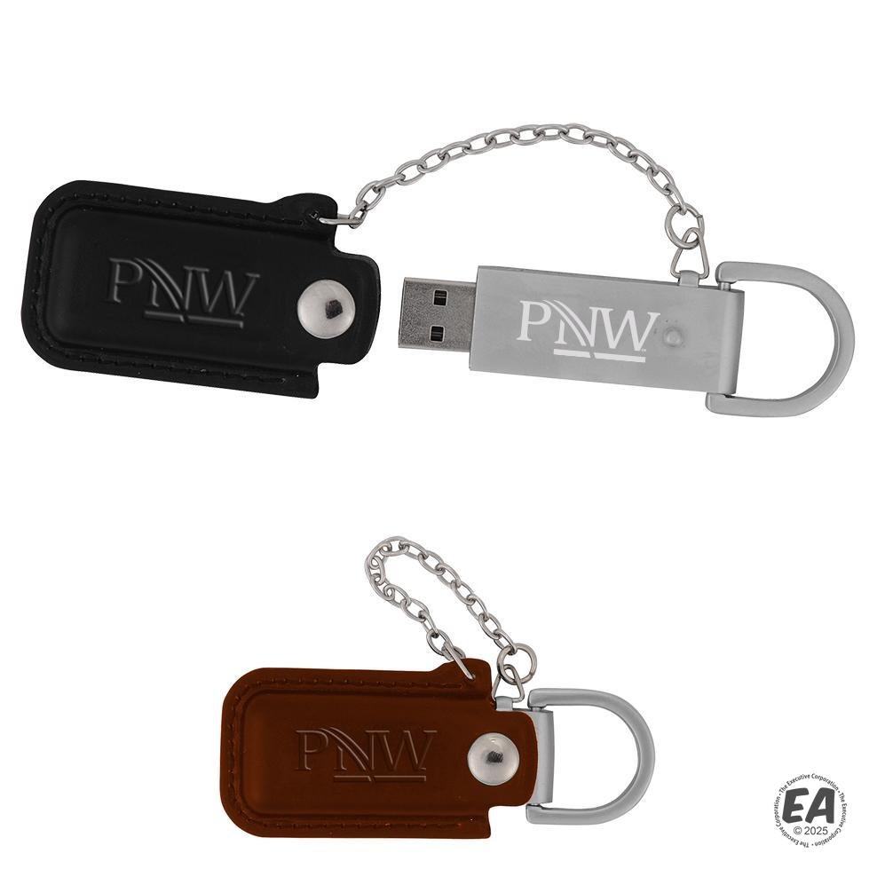 Cortland Leather and Chain USB Drive 16GB
