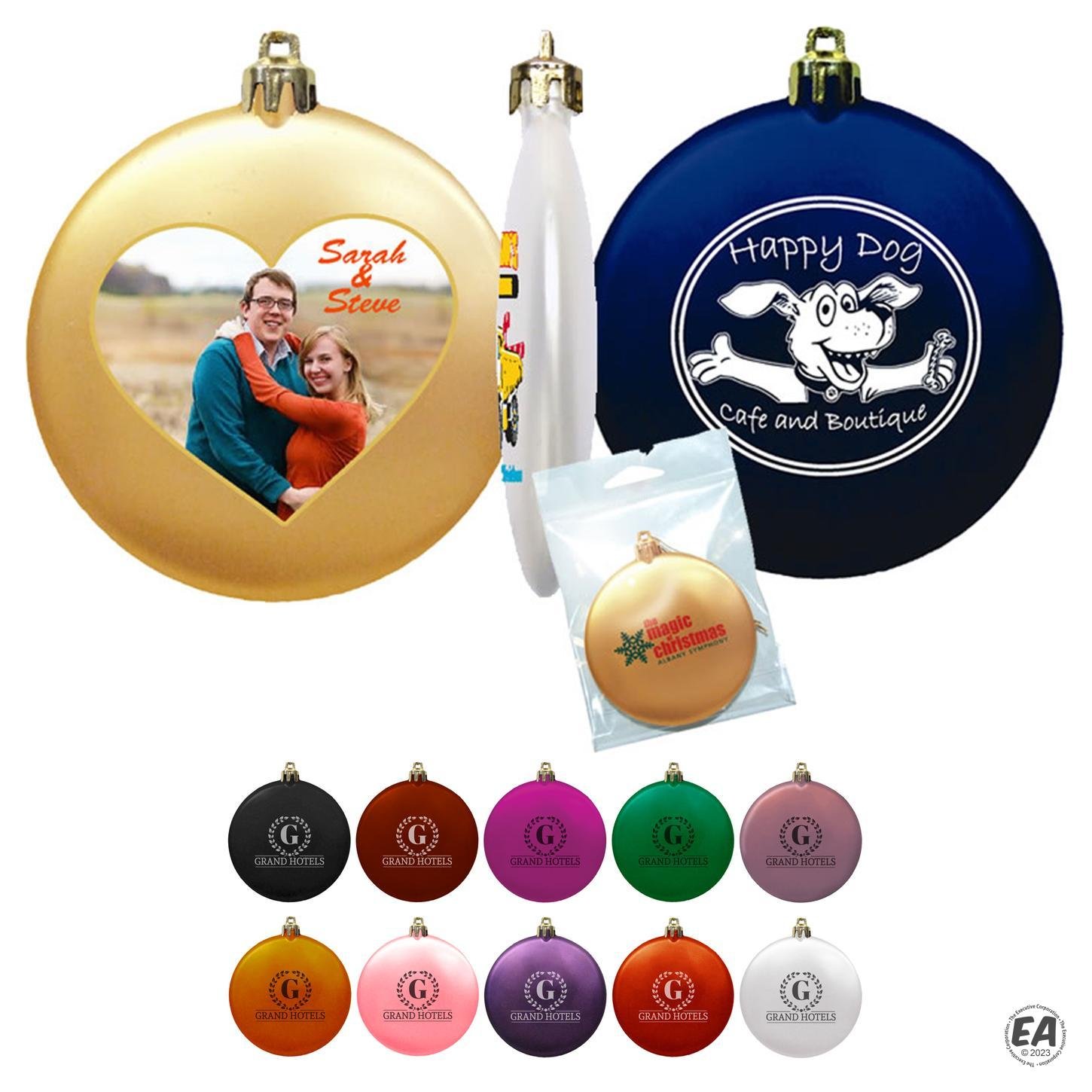 3" Satin Finish Flat Shatterproof Ornament