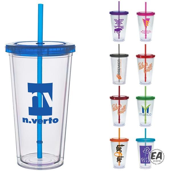 20 oz. Color Lid Straw Carnival Cup