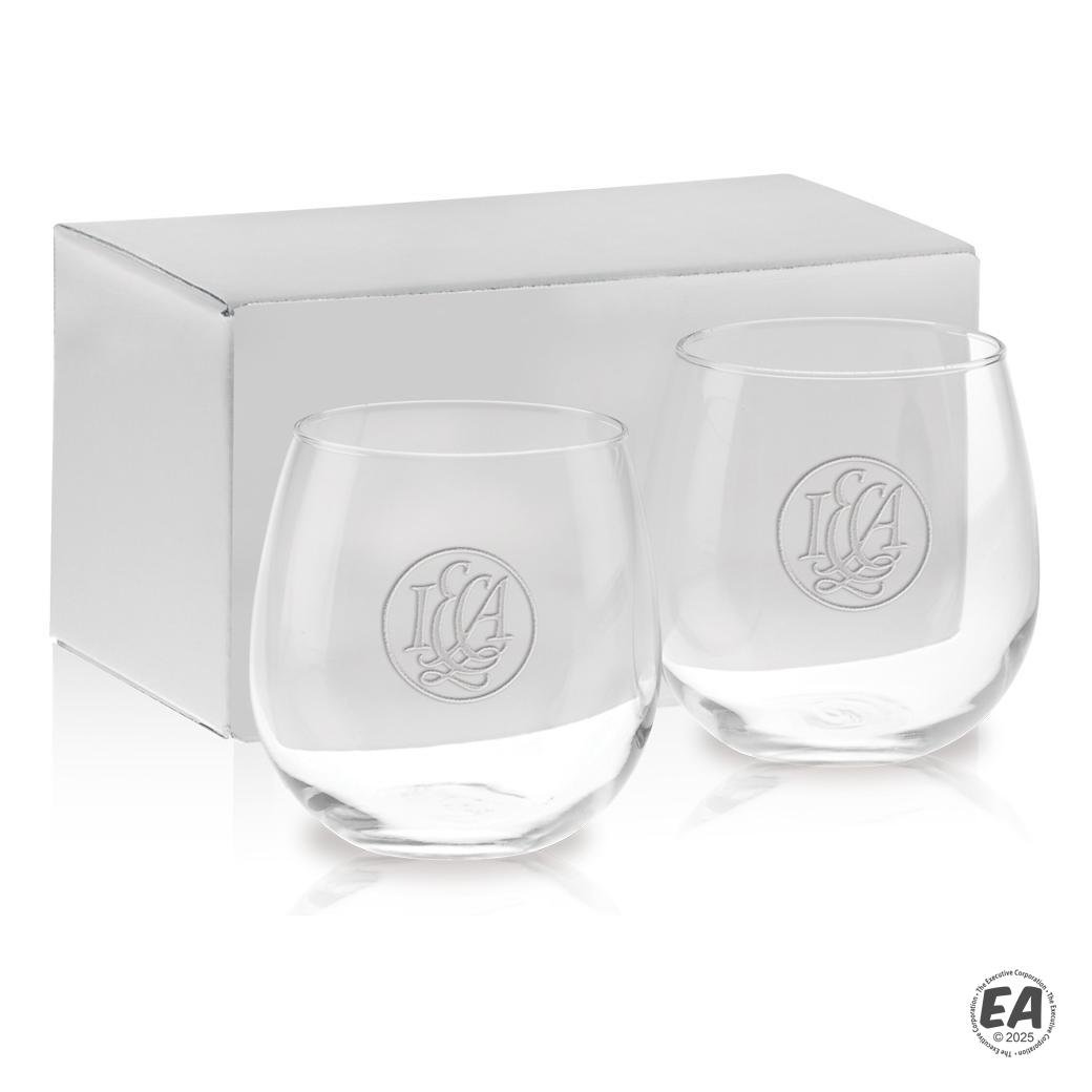 16.75 oz. Etched Stemless Red Wine 2-Piece Gift Set