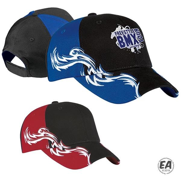Port Authority C859 Colorblock Racing Cap with Flames