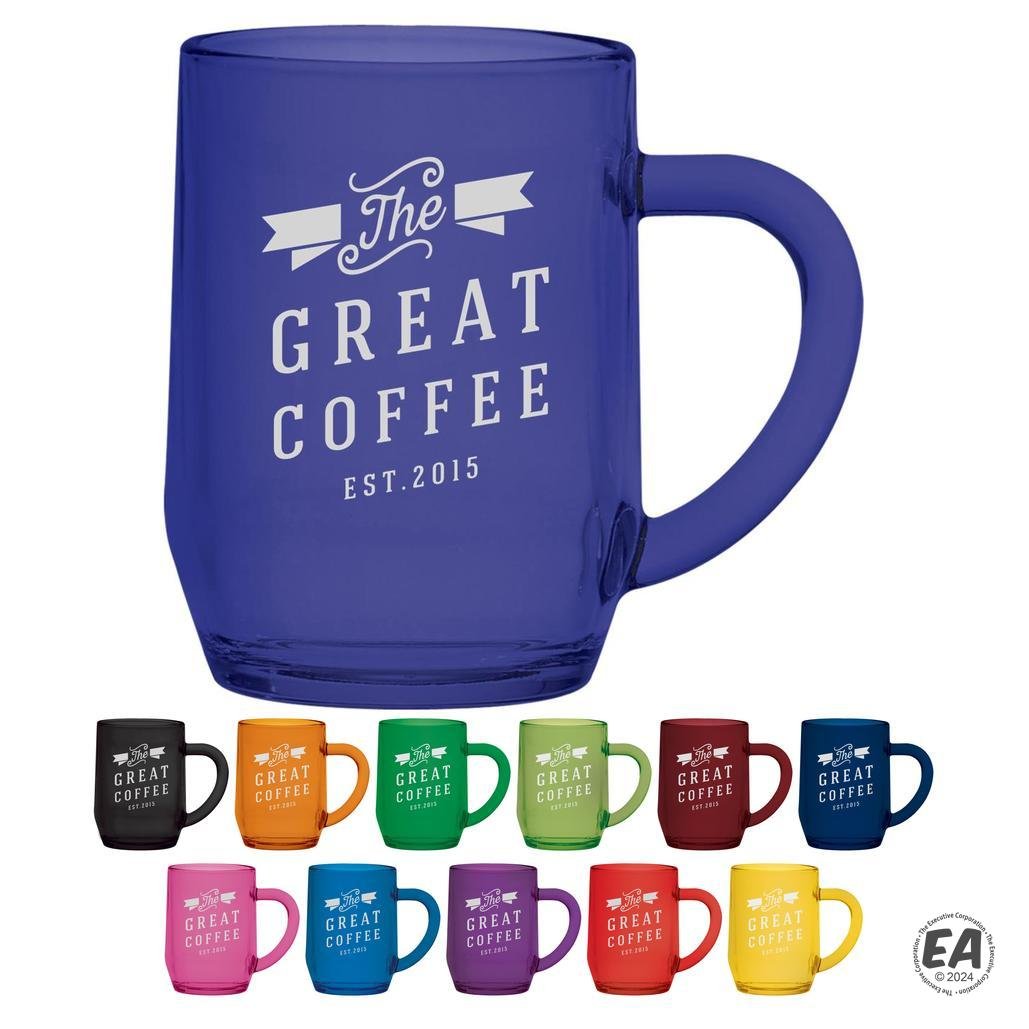 10 oz. Glass Haworth Coffee Mug with Full Body Spray