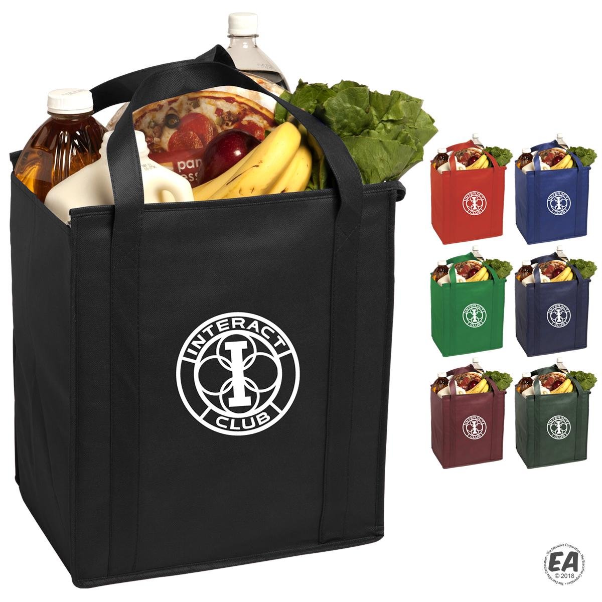 Insulated Large 15x13x10 Non-Woven Grocery Tote