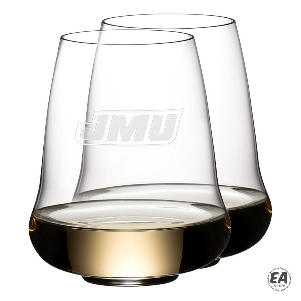 15.5 oz. Stemless Wings Series Riesling Wine Glasses 2-Piece Gift Set