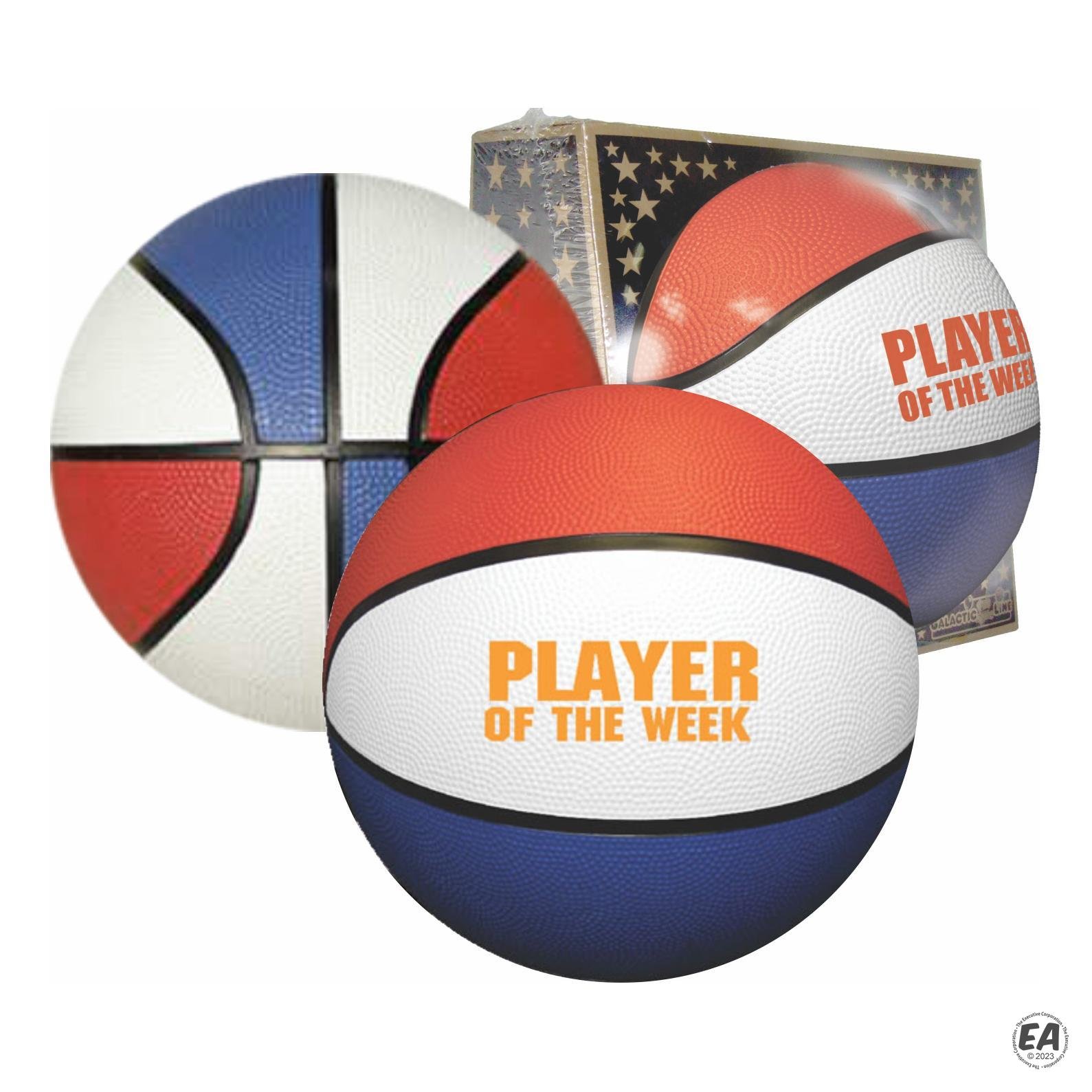 Full-Size 29.5" Red/White/Blue Rubber Basketball