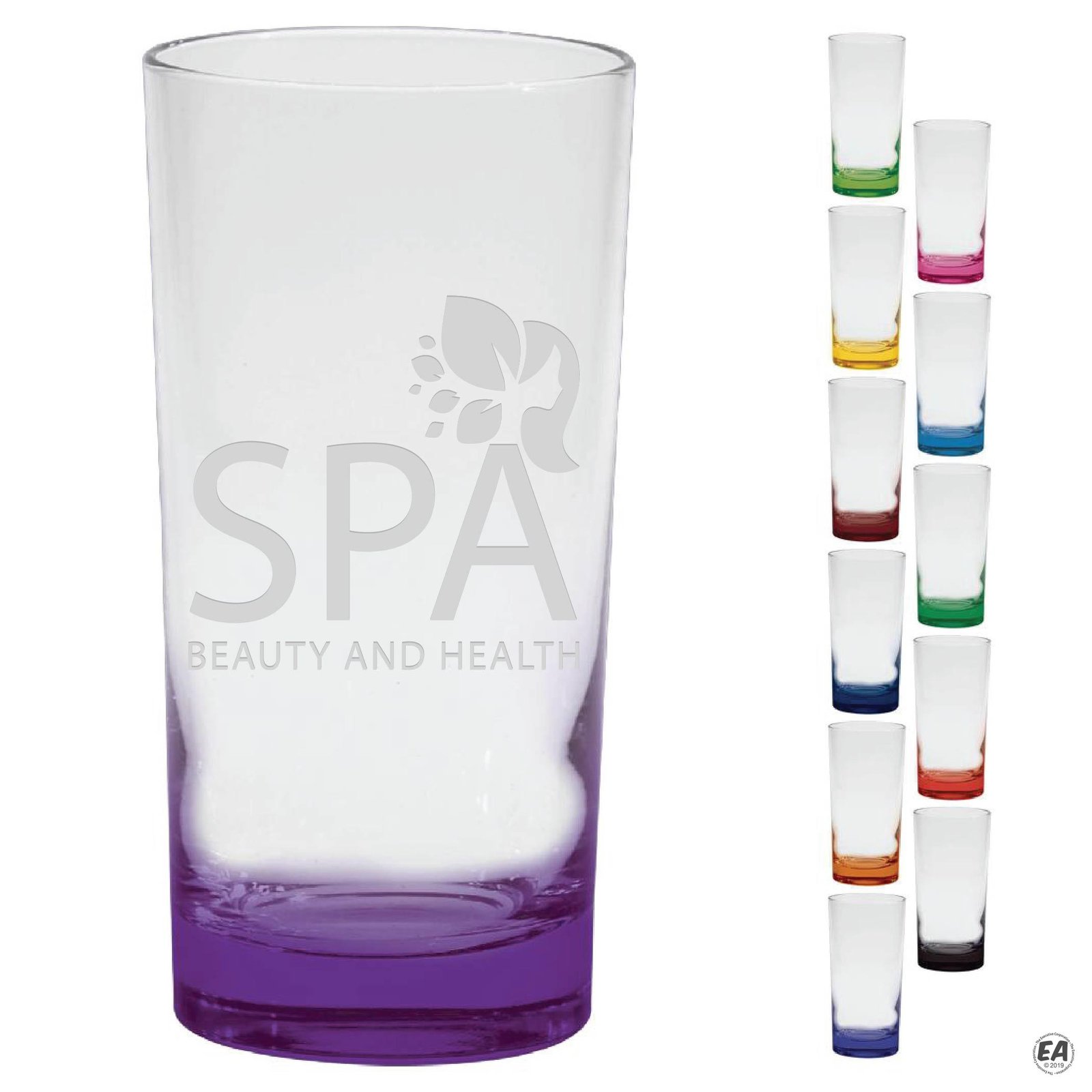 12 oz. Deluxe Beverage Glass with Deep Etching with Bottom Spray